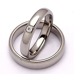 Vielsesringe i titanium 0,05 ct