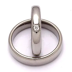 Vielsesringe i titanium 0,05 ct