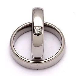 Vielsesringe i titanium 0,05 ct