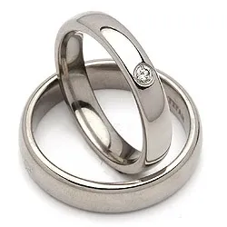 Vielsesringe i titanium 0,05 ct