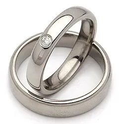 Vielsesringe i titanium 0,05 ct