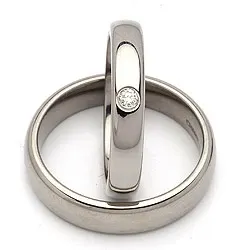 Vielsesringe i titanium 0,05 ct