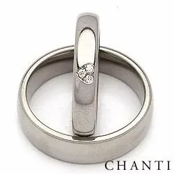 Vielsesringe i titanium 0,03 ct