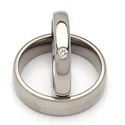 Vielsesringe i titanium 0,05 ct