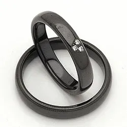 Vielsesringe i sort stål 0,030 ct