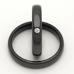 Vielsesringe i sort stål 0,050 ct