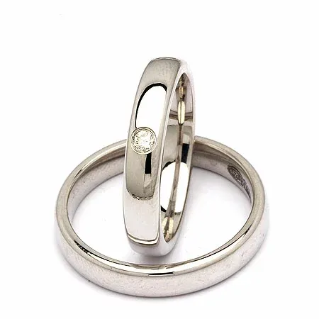 Vielsesringe i sølv 0,05 ct