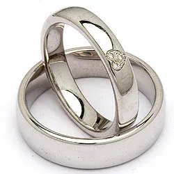 Vielsesringe i sølv 0,03 ct