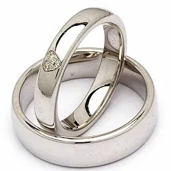 Vielsesringe i sølv 0,03 ct