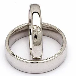 Vielsesringe i sølv 0,03 ct