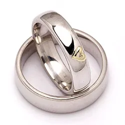 Vielsesringe i sølv og alm. guld 0,01 ct