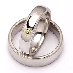 Vielsesringe i sølv og alm. guld 0,01 ct