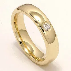 brillant vielsesring i 14 karat guld 0,10 ct