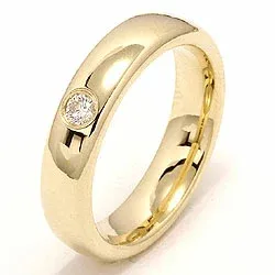 brillant vielsesring i 14 karat guld 0,10 ct