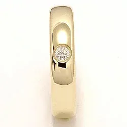 brillant vielsesring i 14 karat guld 0,10 ct