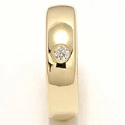 Vielsesring i 14 karat guld 0,10 ct