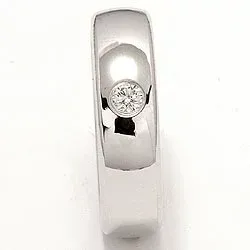 oval vielsesring i 14 karat hvidguld 0,10 ct