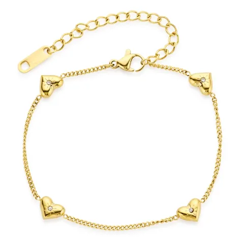 vandfast hjerte armbånd i forgyldt stål - OCEANA