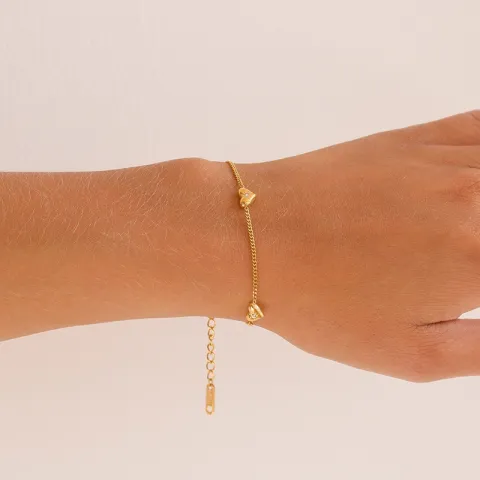 vandfast hjerte armbånd i forgyldt stål - OCEANA