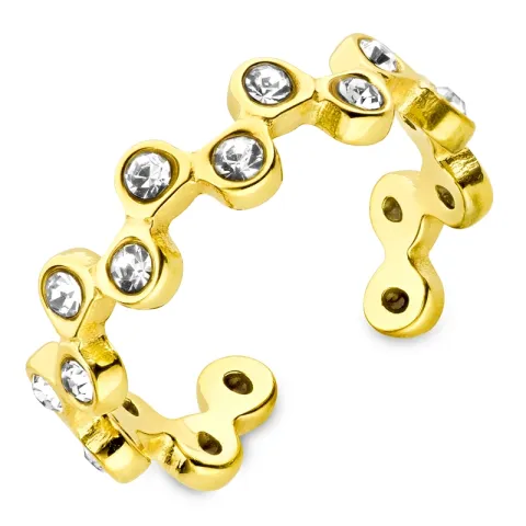 vandfast zirkon justerbar ring i forgyldt stål - OCEANA