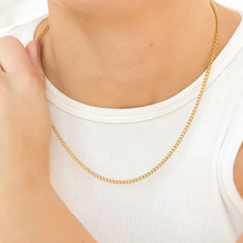 vandfast halskæde i forgyldt stål 45 + 5 cm x 3 mm  - OCEANA