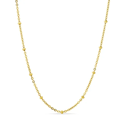 vandfast kugle halskæde i forgyldt stål 45 cm x 2,8 mm  - OCEANA