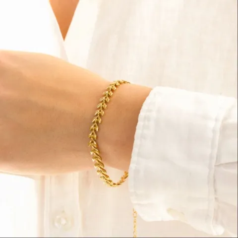 vandfast armbånd i forgyldt stål 17 + 5 cm x 5,9 mm  - OCEANA