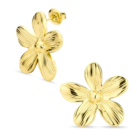 vandfaste blomster øreringe i forgyldt stål - OCEANA