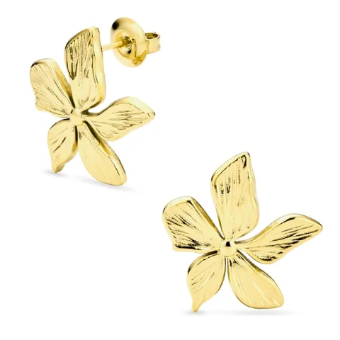 vandfaste blomster øreringe i forgyldt stål - OCEANA