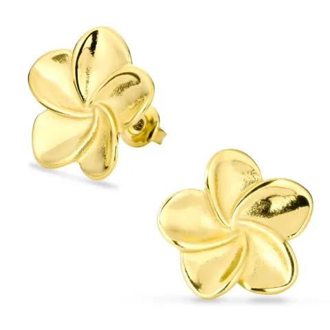 vandfaste blomster øreringe i forgyldt stål - OCEANA