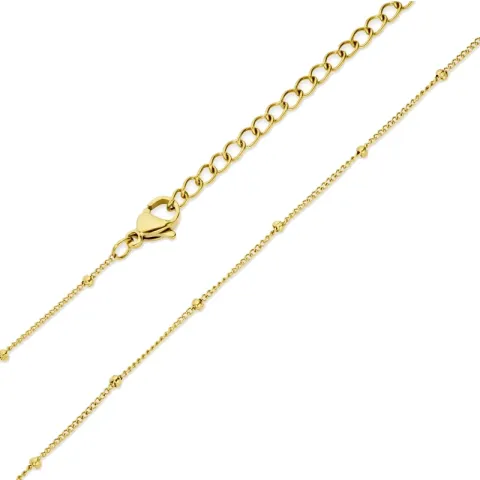 vandfast kugle halskæde i forgyldt stål 40+5 cm x 2,0 mm  - OCEANA