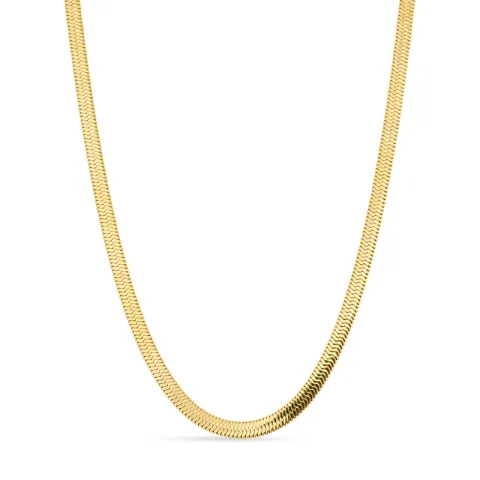 vandfast slangehalskæde i forgyldt stål 40+5 cm x 4 mm  - OCEANA