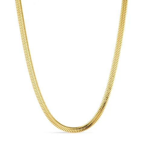 vandfast slangehalskæde i forgyldt stål 40+5 cm x 5 mm  - OCEANA