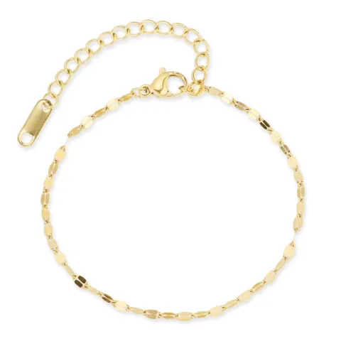 vandfast armbånd i forgyldt stål 16+5 cm x 2 mm  - OCEANA