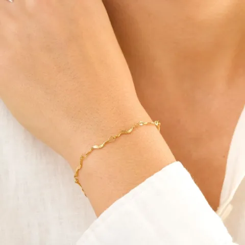 vandfast armbånd i forgyldt stål 16+5 cm x 2,7 mm  - OCEANA