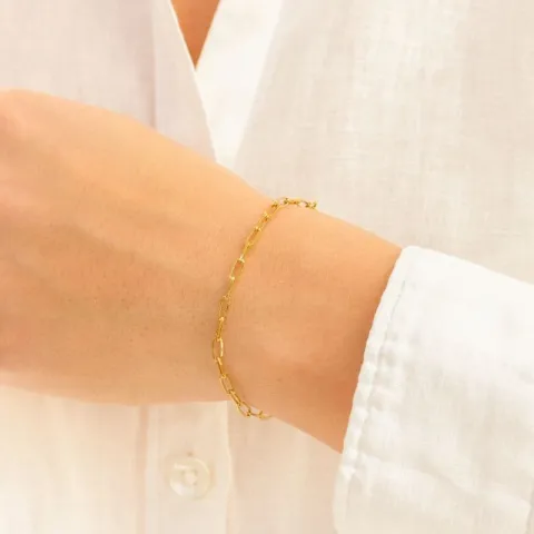 vandfast armbånd i forgyldt stål 15+3 cm x 3 mm  - OCEANA