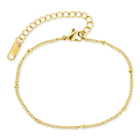 vandfast kugle armbånd i forgyldt stål 16+5 cm x 2,0 mm  - OCEANA