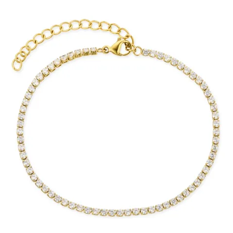 vandfast zirkon armbånd i forgyldt stål - OCEANA