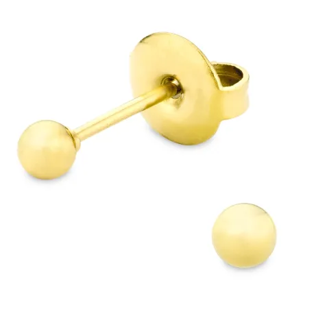 3 mm vandfaste ørestikker i forgyldt stål - OCEANA