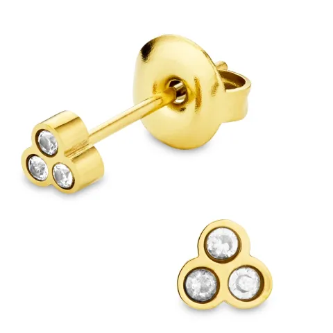 vandfaste zirkon øreringe i forgyldt stål - OCEANA