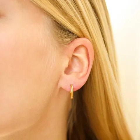 14 mm vandfaste creoler i forgyldt stål - OCEANA