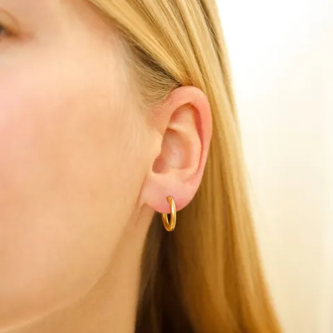 14 mm vandfaste creoler i forgyldt stål - OCEANA