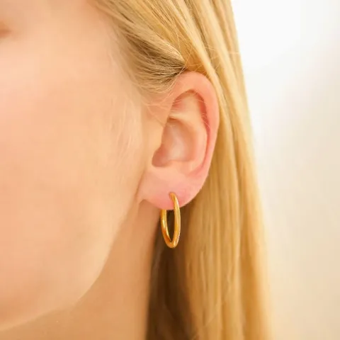 20 mm vandfaste creoler i forgyldt stål - OCEANA