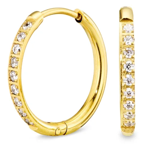 15 mm vandfaste zirkon creoler i forgyldt stål - OCEANA