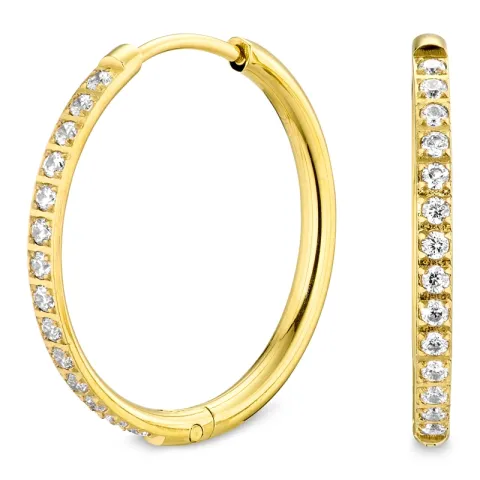 vandfaste zirkon creoler i forgyldt stål - OCEANA