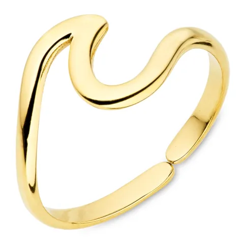 vandfast justerbar ring i forgyldt stål - OCEANA