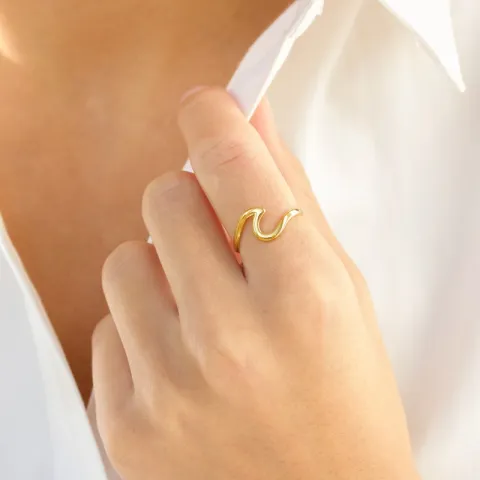 vandfast justerbar ring i forgyldt stål - OCEANA