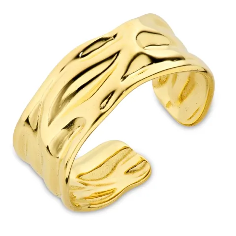 vandfast justerbar ring str. 54-58 i forgyldt stål - OCEANA