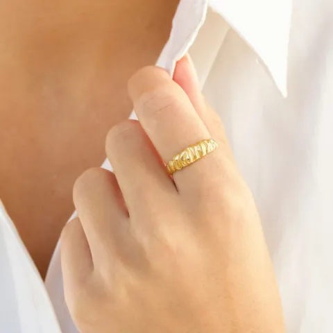 vandfast justerbar ring i forgyldt stål - OCEANA