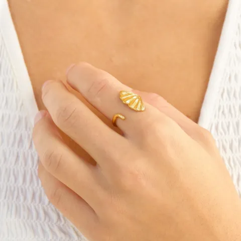 vandfast justerbar ring i forgyldt stål - OCEANA